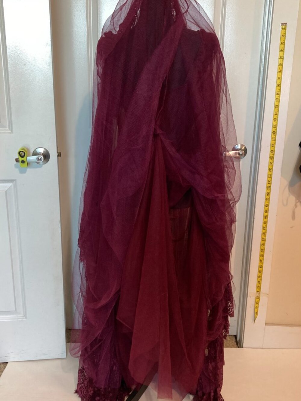 Dolls Kill Widow Dance with Death Maxi Dress - Burgundy - Picture 5 of 8